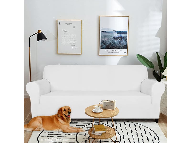  Housse de canapé en velours 3 places(180-230cm), sofa cover extensible  - Conforama D