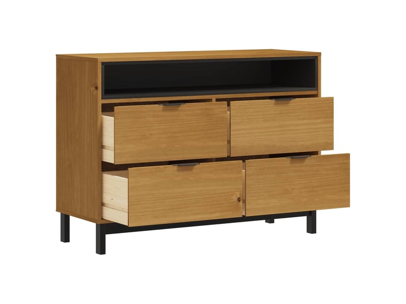  Commode chambre adulte, armoire à tiroirs flam 110x40x80 cm bois de pin massif shl6326  - Conforama D