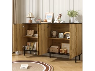 Buffet 4 porte(s) OKWISH - 160 cm coloris naturel
