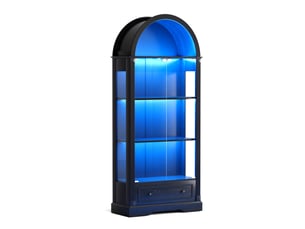 Vitrine coloris noir 2 étagère(s) HOMVRA - 80 cmx180 cm