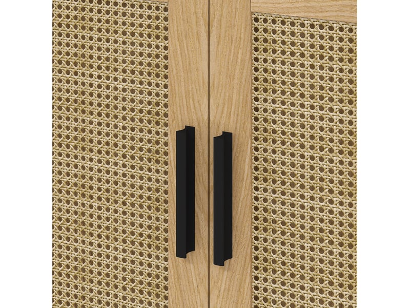 Meuble sous lavabo 60x39x60 cm avec imitation rotin, bois, chêne - Conforama D
