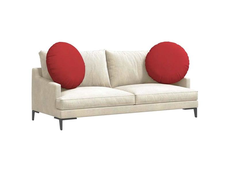  Lot de 2 coussins de siège, coussins décoratifs tissu rouge ø80 x 29 cm cf59862  - Conforama C