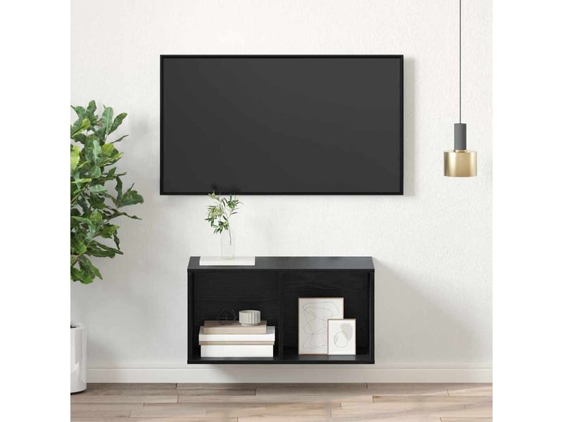  Ensemble meuble tv - banc tv - meuble de rangement 37 x 37 x 72 cm chêne noir bois d'ingénierie  - Conforama D