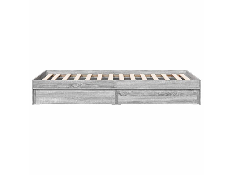 Lit simple- lit adulte - cadre de lit avec rangement avec tiroir sonoma gris 80 x 200 cm - Conforama D