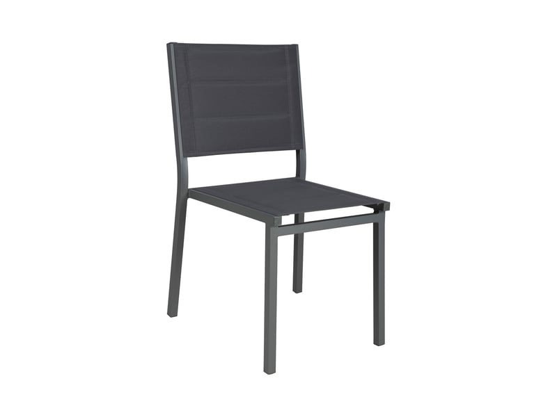  Lot de 2 chaises d'extérieur en textilène matelassé et aluminium gris  - Conforama C