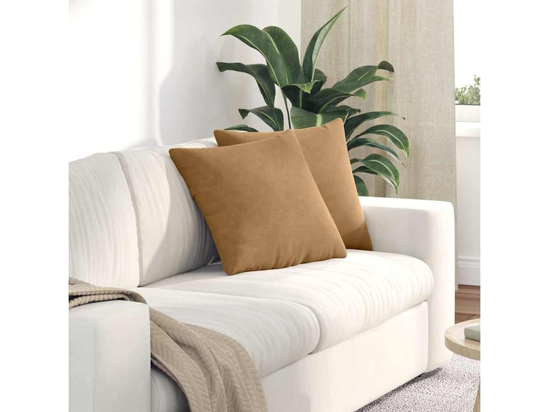  Lot de 2 coussins de canapé, coussins décoratifs marron 45 x 45 cm cf59125  - Conforama B