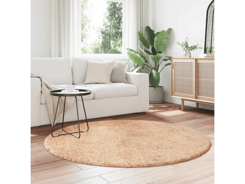  Tapis shaggy à poils longs navarra beige 160x160 cm polyester - comfortxl 4102909 - Conforama B