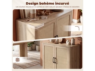 Buffet 2 porte(s)   <strong></strong> <strong></strong> - 76 cm coloris naturel 