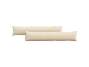 Lot de 2 coussins de canapé, coussins décoratifs tissu crème 200 x 40 cm cf58809