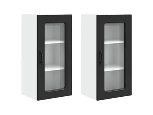 Meuble mural de cuisine | armoire de cuisine 2 pcs noir bois d'ingénierie shl2904
