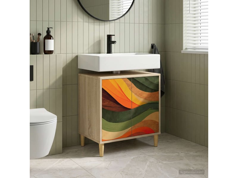  Armoire de salle de bain, meuble de rangement bonn sonoma 60x40x60 cm  - Conforama B