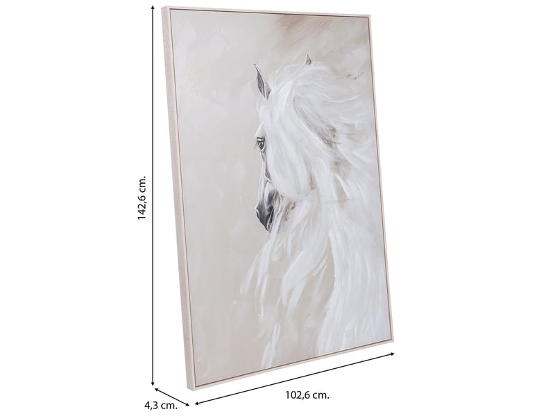  Tableau peint à la main avec cadre en bois beige 103x4x143h cm  - Conforama C