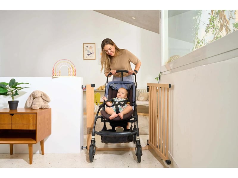 Geuther barrière d'escalier easylock flatstep bois 71-79 cm - seuil plat, kit rampe blanc 2772_ECO_0051ZK_WE - Conforama B