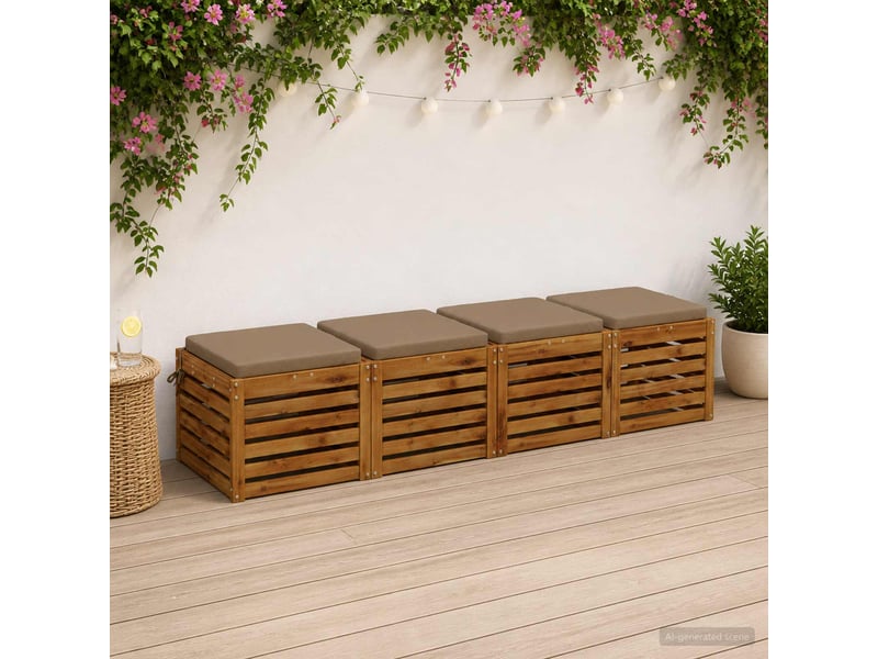 Lot de 4 coussins de siège, coussins d'assise soest 100 % polyester taupe cf60554 - Conforama B