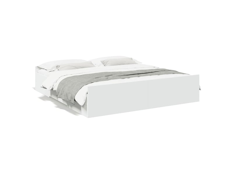  Lit double- lit adulte -  cadre de lit avec tiroirs sans matelas blanc 180x200 cm  - Conforama A