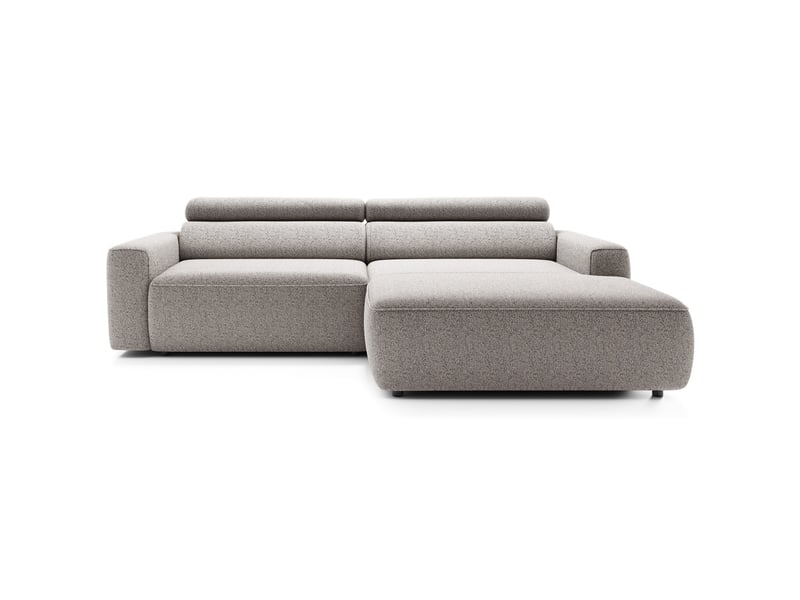 Selsey fando - canapé d'angle - 252 cm - tissu tressé grège - côté droit Fando - Conforama D