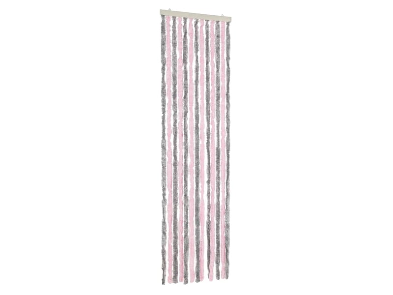  Rideau anti-mouches, moustiquaire gris argenté et rose 56x200 cm chenille cf43527  - Conforama A