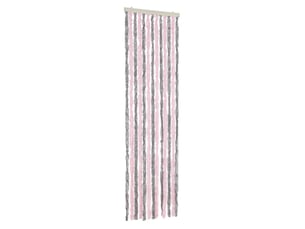 Rideau anti-mouches, moustiquaire gris argenté et rose 56x200 cm chenille cf43527