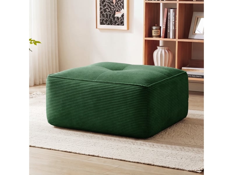 Ottoman cordelia en velours côtelé -vert SF2025005012 - Conforama B