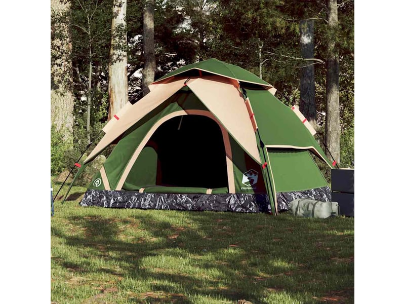  Tente de camping, tente à dôme 5 personnes vert libération rapide shl30661  - Conforama B