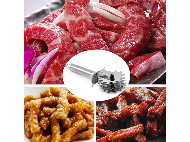2 pièces rouleau attendrisseur à viande en acier inoxydable rouleau de steak marteau maillet au poulet outil de cuisine pour steak pork beef côtelette - Conforama C