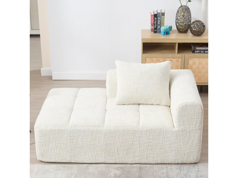 Canapé de salon, canapé moderne; poches latérales, sans montage, beige - Conforama W