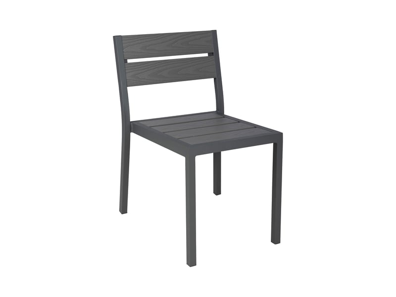 Lot de 2 chaises en aluminium et bois gris - Conforama C