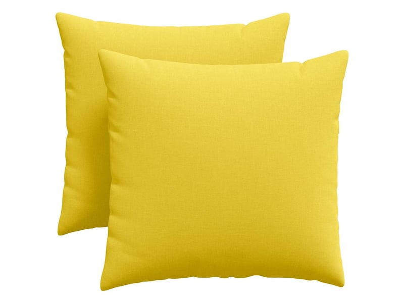Lot de 2 coussins de canapé, coussins décoratifs tissu jaune clair 45 x 45 cm cf58889 - Conforama A