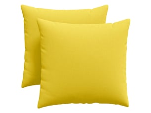 Lot de 2 coussins de canapé, coussins décoratifs tissu jaune clair 45 x 45 cm cf58889