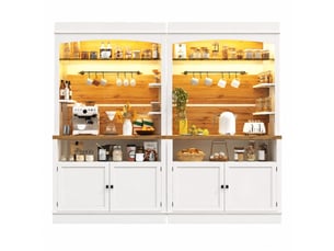 Buffet 4 porte(s) 0 tiroir(s) MEUBLIV - 107 cm coloris blanc