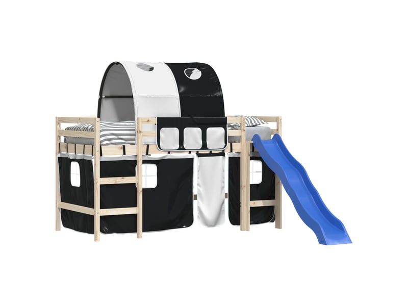  Rideaux pour lit mezzanine avec tunnel blanc et noir polyester cf44931  - Conforama D