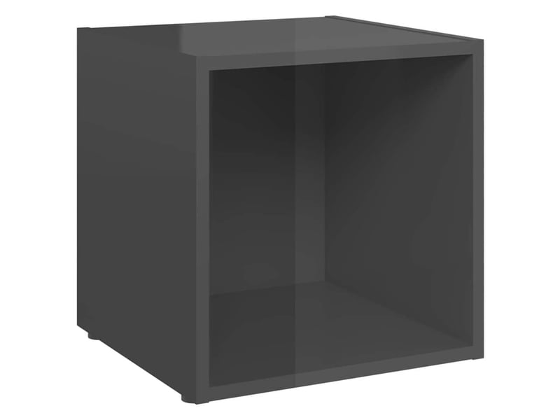  Meubles tv - banc tv - meuble de rangement 4 pcs gris brillant 37x35x37 cm bois d’ingénierie  - Conforama D