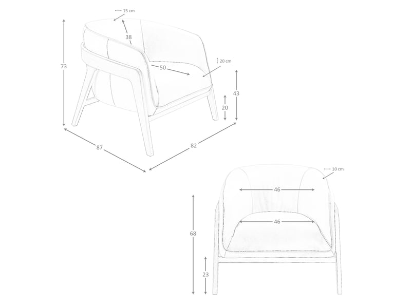  Fauteuil en cuir marron 5197 - Conforama C