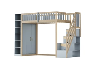 Lit mezzanine 90x200 cm   Fay Lum coloris bicolore