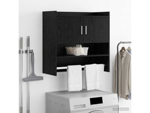 Étagère flottante, étagère suspendue montage mural chêne noir 80 x 36 x 80 cm cf42515