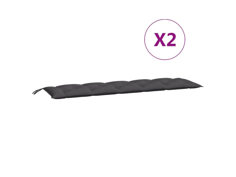  Lot de 2 coussins de banc de jardin, coussins d'assise anthracite tissu oxford cf58626  - Conforama E