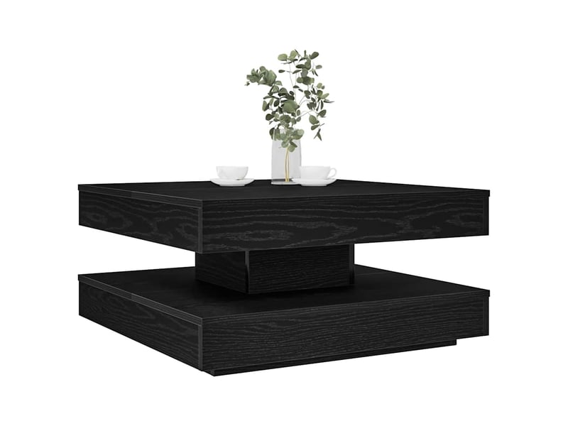  Table basse | table de salon rotative à 360 degrés noir 70x70x34,5 cm  - Conforama A