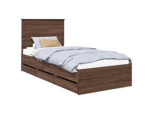 Lit simple 100x200 cm coloris marron
