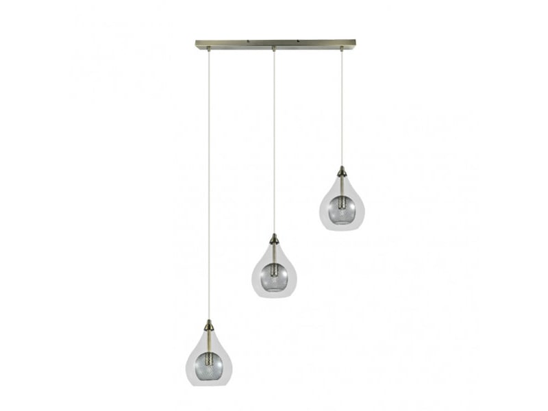  Fabrilamp lhasa, suspension, moderne, 3 x g9, cuir, 30-148 x 65 x 65 cm 154093014 - Conforama A