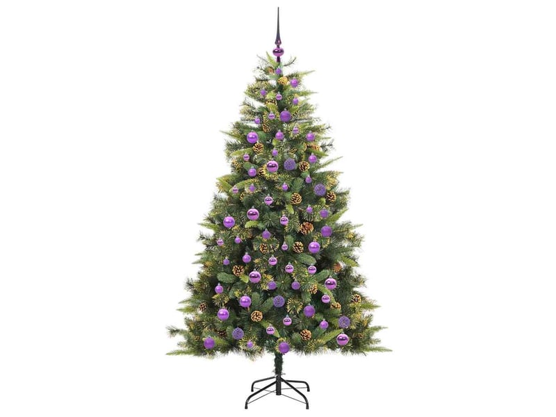  Sapin de noël - arbre de noël artificiel avec branches pliables et cônes vert  - Conforama D