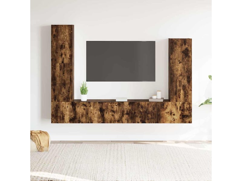  Ensemble de meubles tv 4 pcs chêne fumé bois d'ingénierie shl61617  - Conforama B