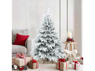 Sapin de noël - arbre de noël artificiel à branches pliantes, duveteux de neige