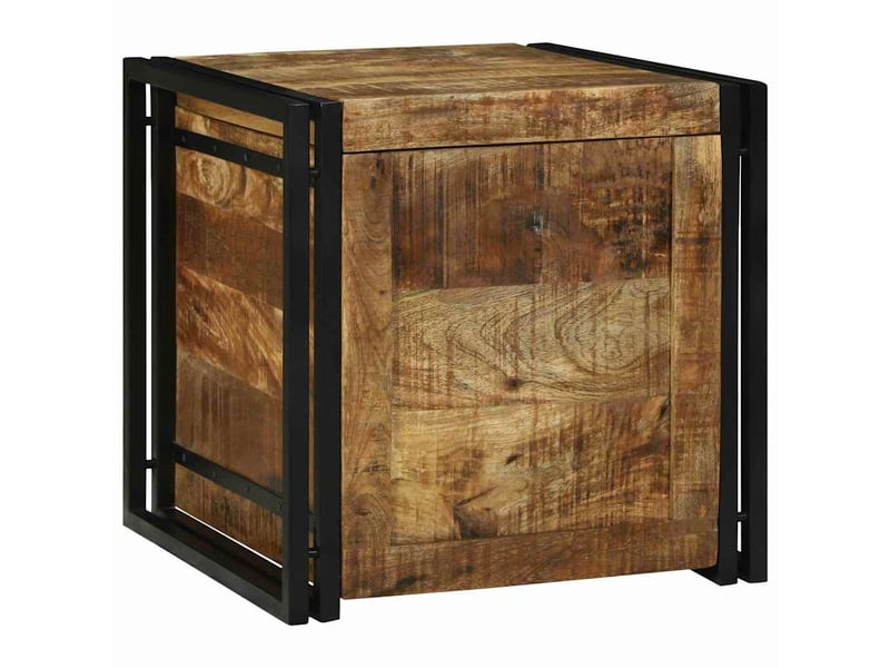  Boîte de rangement, coffre de rangement marron et noir 50x50x50 cm shl6198  - Conforama C