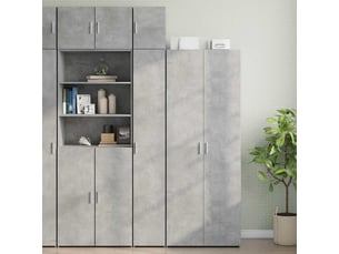 Buffet - armoire de rangement mince gris béton 30x42,5x225 cm