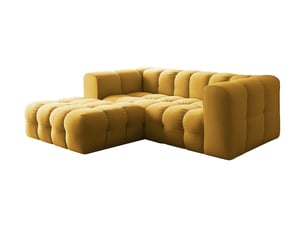 Canapé d'angle gauche fixe LOUNGITUDE MILOE 3 places Velours Jaune