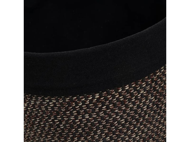  Lot de 4 paniers de rangement ronds en bambou tressé et tissu noir,corbeilles multi-usages décoratives  - Conforama C