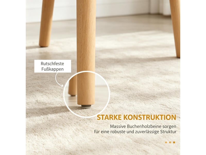  Lot de 4 chaises de salle à manger dossier ajouré  - pieds en hêtre, pp noir naturel - 48 × 52,5 × 83 cm  - Conforama E