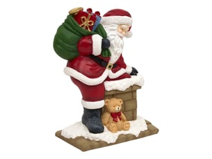 Père noël à la cheminée h. 75 cm pour l'extérieur