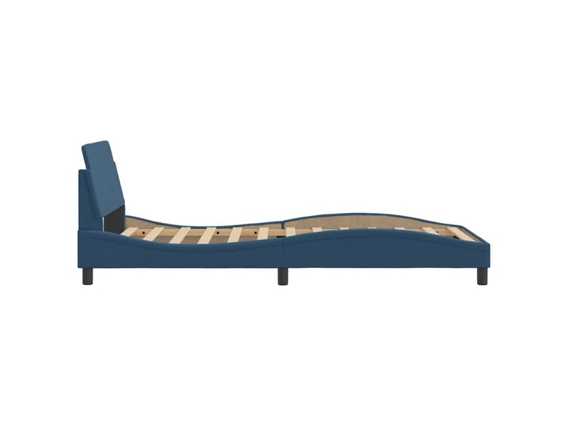  Lit simple- lit adulte -  cadre de lit avec tête de lit dover bleu 100x200cm tissu  - Conforama D