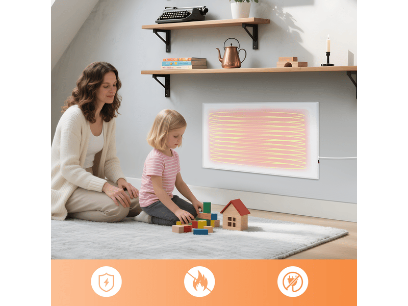 Zmh radiateur infrarouge à économie d'énergie radiateur mural infrarouge 170w radiateur électrique mural radiateur électrique  - Conforama D